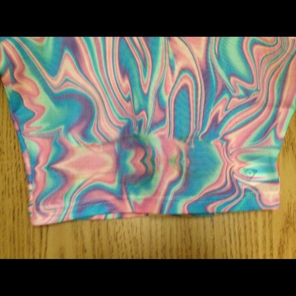 Rare UNIF Trippy Sheer Melt Plex Crop Top M/L - Picture 3 of 8